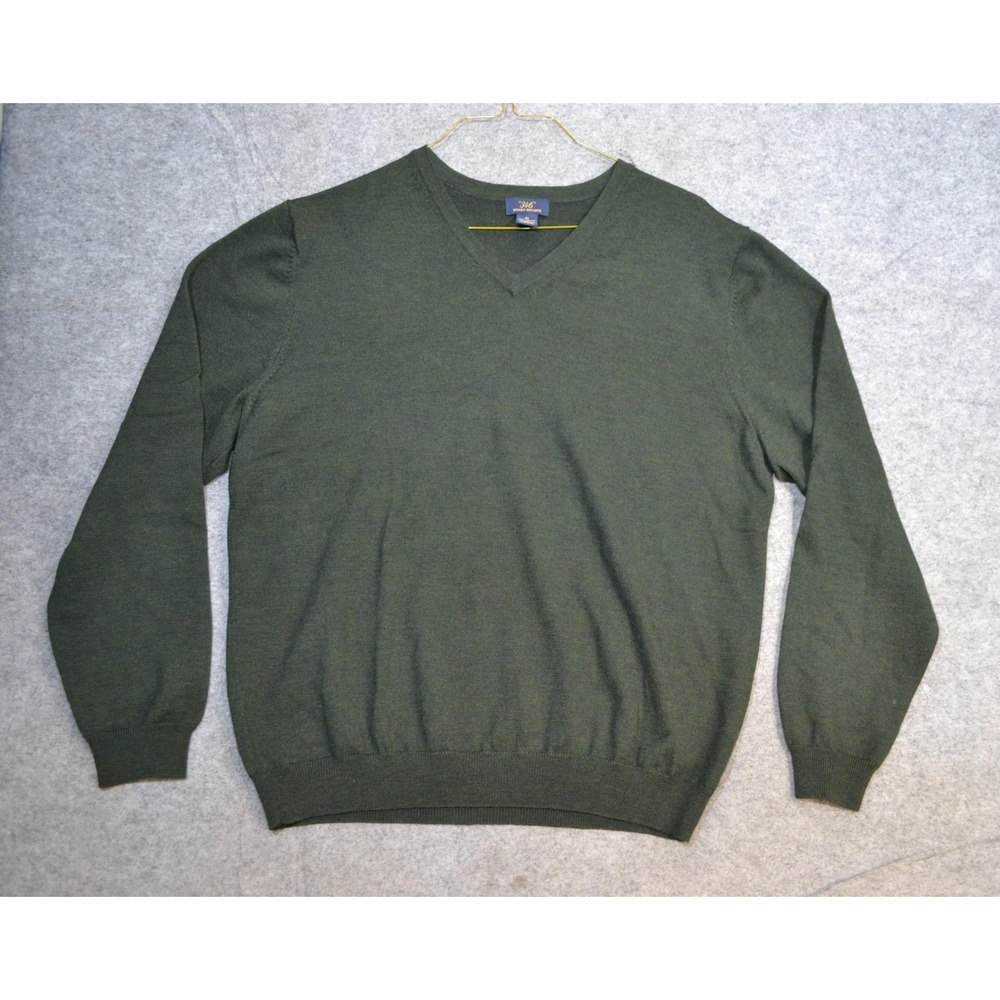 VTG Brooks Brothers Sweater Mens XL Green Merino Wool V Neck Knit 346 Hong Kong